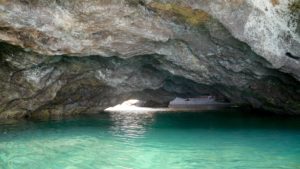 Secret beach back in beyond this cave.