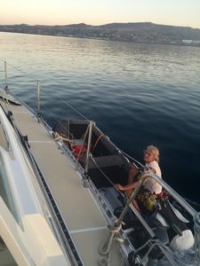 'Namo' towing us into Santa Rosalia - our engine troubles continue ...